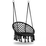 Leagan suspendat pentru interior/exterior, cu spatar, cuib de barza, negru, gw-076 edeedigw-076black