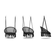 Leagan suspendat pentru interior/exterior, cu spatar, cuib de barza, negru, gw-076 edeedigw-076black