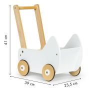 Carucior pentru papusi din lemn ecotoys esc-w-0173 edeediesc-w-0173