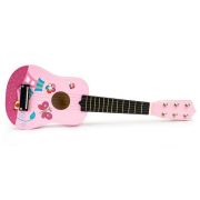 Chitara din lemn pentru copii cu corzi metalice ecotoys f018pink edeedifo18pink