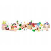 Circuit din lemn cale ferata din 78 piese ecotoys hm008999 edeedihm008999