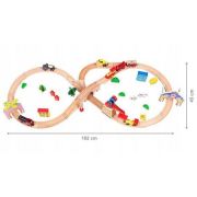 Circuit din lemn cale ferata din 78 piese ecotoys hm008999 edeedihm008999