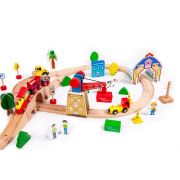Circuit din lemn cale ferata din 78 piese ecotoys hm008999 edeedihm008999