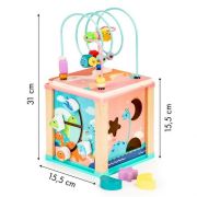 Cub educational din lemn ecotoys dino hm015471 edeedihm015471