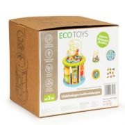 Cub educational din lemn cu jocuri, blocuri si pescuit ecotoys hm175920 edeedihm175920