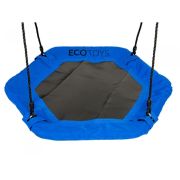 Leagan pentru copii hexagonal, tip cuib de barza, suspendat, ecotoys mir6023 - albastru edeedimir6023blue