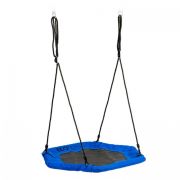 Leagan pentru copii hexagonal, tip cuib de barza, suspendat, ecotoys mir6023 - albastru edeedimir6023blue