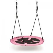Leagan pentru copii rotund, tip cuib de barza, suspendat, 100 cm, ecotoys mir6001 - roz edeedimir6001pink