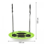 Leagan pentru copii rotund, tip cuib de barza, suspendat, 100 cm, ecotoys mir6001 - verde edeedimir6001green