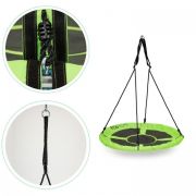 Leagan pentru copii rotund, tip cuib de barza, suspendat, 100 cm, ecotoys mir6001 - verde edeedimir6001green