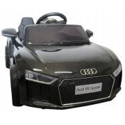 Masinuta electrica cu telecomanda, roti eva, scaun piele audi r8 r-sport - negru edeedir8elnegru