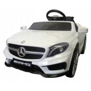 Masinuta electrica cu telecomanda, roti eva, scaun piele mercedes gla45 - alb edeediamggla45elalb