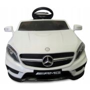 Masinuta electrica cu telecomanda, roti eva, scaun piele mercedes gla45 - alb edeediamggla45elalb