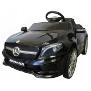 Masinuta electrica cu telecomanda, roti eva, scaun piele mercedes gla45 - negru edeediamggla45elnegru