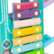 Rampa din lemn cu 6 masinute si tambal ecotoys me115 edeedime115