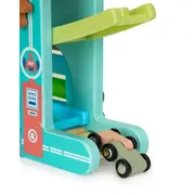 Rampa din lemn cu 6 masinute si tambal ecotoys me115 edeedime115