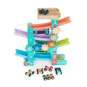 Rampa din lemn cu 6 masinute si tambal ecotoys me115 edeedime115