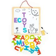Tabla educationala 3 in 1 cu litere magnetice ecotoys esc-w-018a edeediesc-w-018a