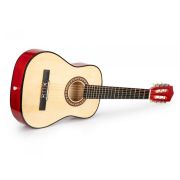 Chitara din lemn pentru copii cu 6 corzi ecotoys hx18026-34, 86 x 31 cm - rosu edeedihx18026-34red