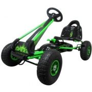 Kart cu pedale gokart, 3-6 ani, roti pneumatice din cauciuc, frana de mana, g3 r-sport - verde edeedifs588agreen