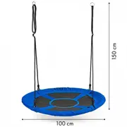 Leagan pentru copii rotund, tip cuib de barza, suspendat, 100 cm, ecotoys mir6001 - albastru edeedimir6001blue