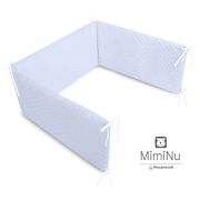 MimiNu - Aparatoare matlasata, cu fermoar , pentru patut 120X60 cm, Blue BYN6426972006767