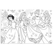Puzzle de colorat - printese disney (60 piese)