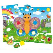 Puzzle de podea - fluturas cu forme si culori (29 piese)