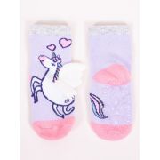 Sosete flausate cu talpa antiderapanta pentru fetite cu elemente / tesatura 3D SKA-29G