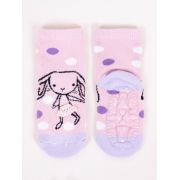 Sosete flausate cu talpa antiderapanta pentru fetite cu elemente / tesatura 3D SKA-29G