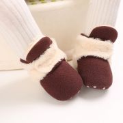 Cizmulite plusate crem cu visiniu pentru bebelusi MBB255-3-sa2