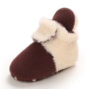 Cizmulite plusate crem cu visiniu pentru bebelusi MBB255-3-sa2