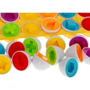 Joc educativ Matching eggs, Set 12 oua pentru invatarea formelor si culorilor Ikonka IK17739 BBJIK17739_Initiala