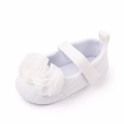 Pantofiori albi cu floricele din tulle aplicate ADd2429-5-p01.9-12 luni (Marimea 20 incaltaminte)