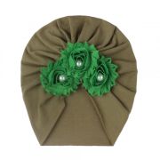 Caciulita tip turban cu floricele cu perlute aplicate MBx-19068-CT6