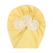 Caciulita tip turban cu floricele cu perlute aplicate MBx-19068-CT6