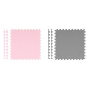 Salteluta de joaca tip puzzle 180 x 180 cm ricokids 7498 - roz - gri edeedi7498