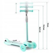 Trotineta cu roti cu led ricokids piko 765000 - turcoaz edeedi765000