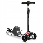 Trotineta cu roti cu led ricokids piko 765010 - negru -  alb - rosu edeedi765010
