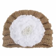 Caciulita crosetata tip turban cu floare aplicata MDx-19093-sa6