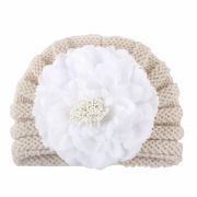 Caciulita crosetata tip turban cu floare aplicata MDx-19093-sa6