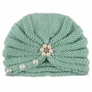 Caciulita crosetata tip turban cu perlute si strasuri MDx-19064-sa1