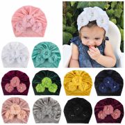 Caciulita tip turban din catifea cu flori aplicate MDx-19068-sa1