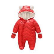 Combinezon rosu din fas pentru bebelusi MDD823-1