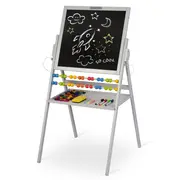 Tabla educationala cu doua fete si accesorii ricokids rk-800, 101 x 54 x 55 cm, gri edeedi780000