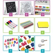 Tabla educationala cu doua fete si accesorii ricokids rk-800, 101 x 54 x 55 cm, gri edeedi780000