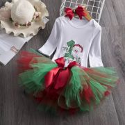 Body cu MANECA SCURTA si fustita tutu rosu cu verde - Primul meu Craciun ID-14.12-18 luni (Marimea 21 incaltaminte)