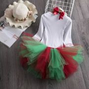 Body cu MANECA SCURTA si fustita tutu rosu cu verde - Primul meu Craciun ID-14.12-18 luni (Marimea 21 incaltaminte)