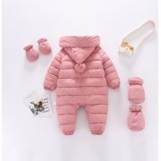 Combinezon roz pudra din fas pentru copii (Marime Disponibila: 12-18 luni (Marimea 21 incaltaminte)) MB604-11