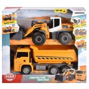 Set dickie toys construction twin pack camion basculant man si buldozer liebherr l566 xpower hubs203726008